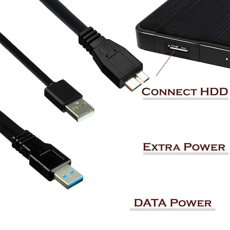 Amazon.com: Musstad Dual A to Micro B USB 3.0 Y Cable Superspeed
