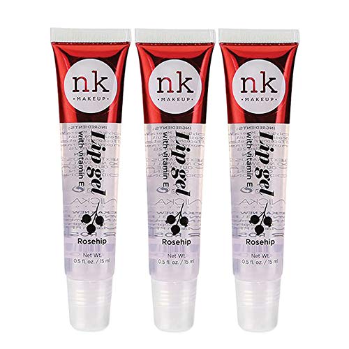 3 PACK!! NICKA K NEW YORK Clear Lip Gel with Vitamin E (Rosehip)