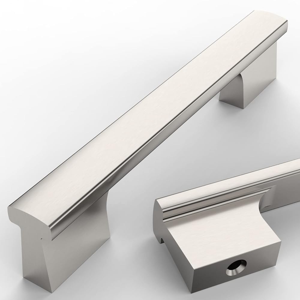 Amerdeco 10 Piezas Tiradores de Cocina 96mm Plata para Armarios y Cajones - Aleación de Zinc - UK0048