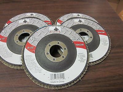5pc ALUMINUM OXIDE 40-GRIT 4-1/2" SANDING GRINDING WHEEL FLAP DISC 7/8" ARBOR