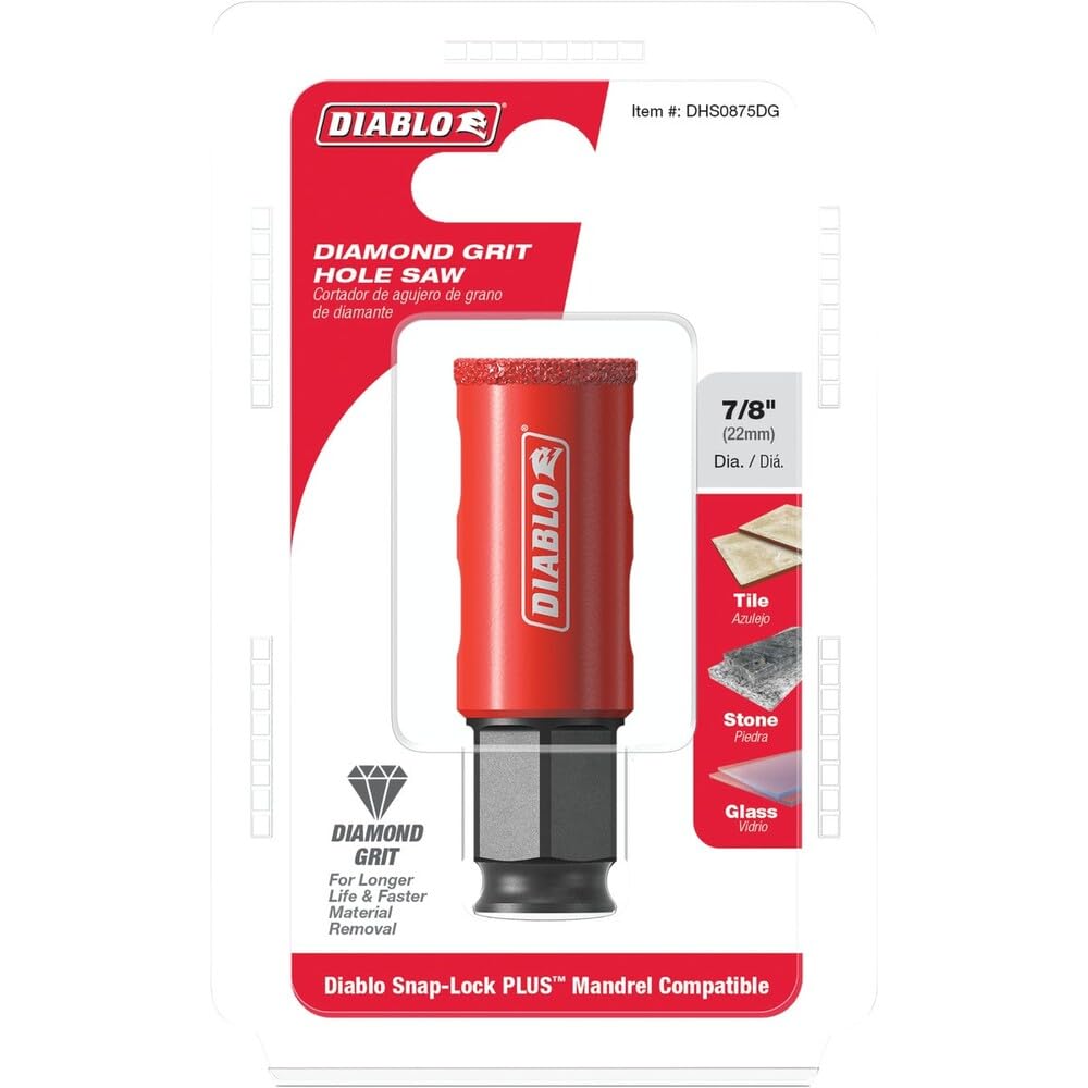 Amazon.com: Diablo Diamond Grit Hole Saw - No Pilot Bit Needed - 7