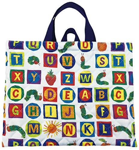 アイプランニング レッスンバッグ はらぺこあおむし キルト アルファベット ライトブルー W39×H31cm K1366B