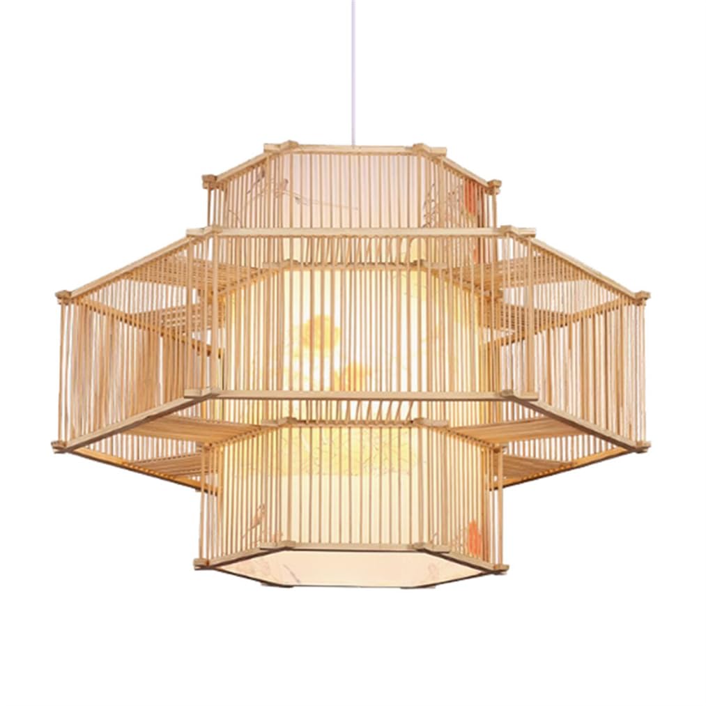 Lanterne style chinois en bambou 50cm pour salle à manger et salon