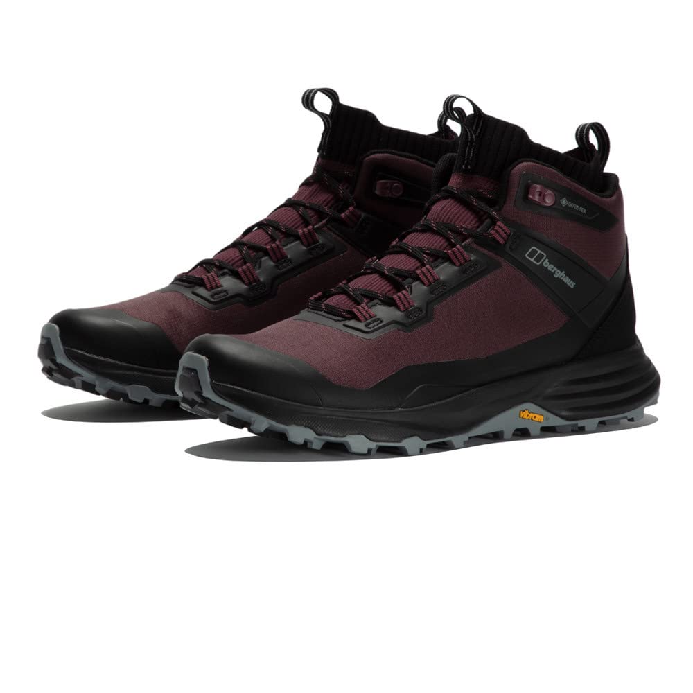 Berghaus Women's Vc22 Multisport Gore-Tex Waterproof Mid Ankle Walking Boots | Durable Hiking Boots | Breathable | Vibram Soles, Wine/Black, 7.5