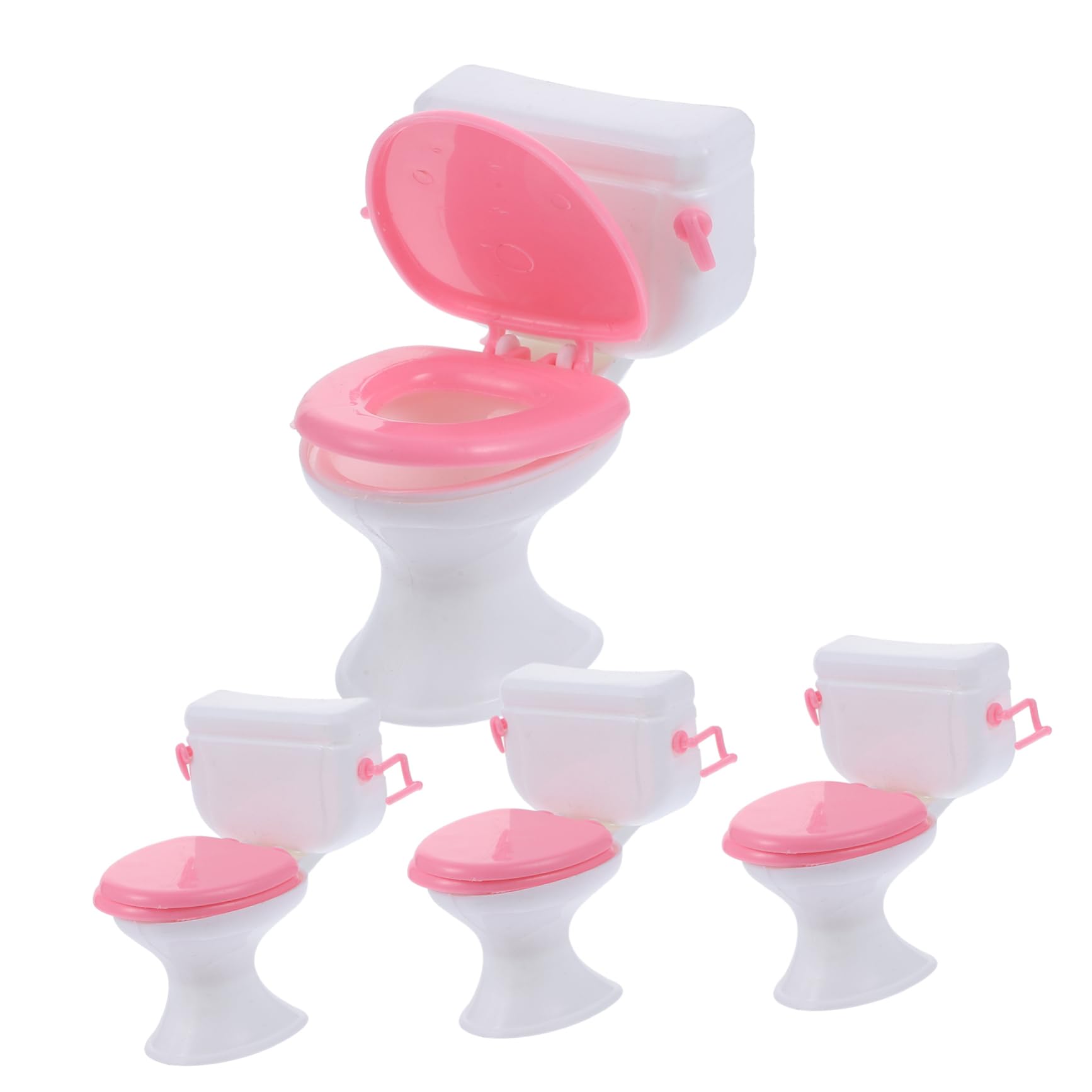 BRIGHTFUFU Miniature Toy Mini House Decor Mini Bathroom Accessory Simulated Toilet for Toddlers Realistic Miniature Bathroom Set