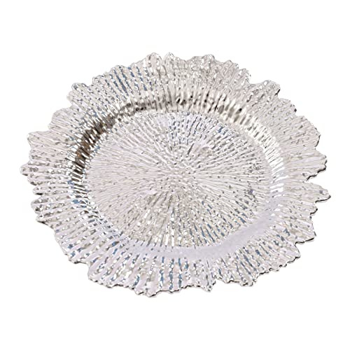 24 Platos Cargadores Plateados Reutilizables 13 pulgadas miniatura 4