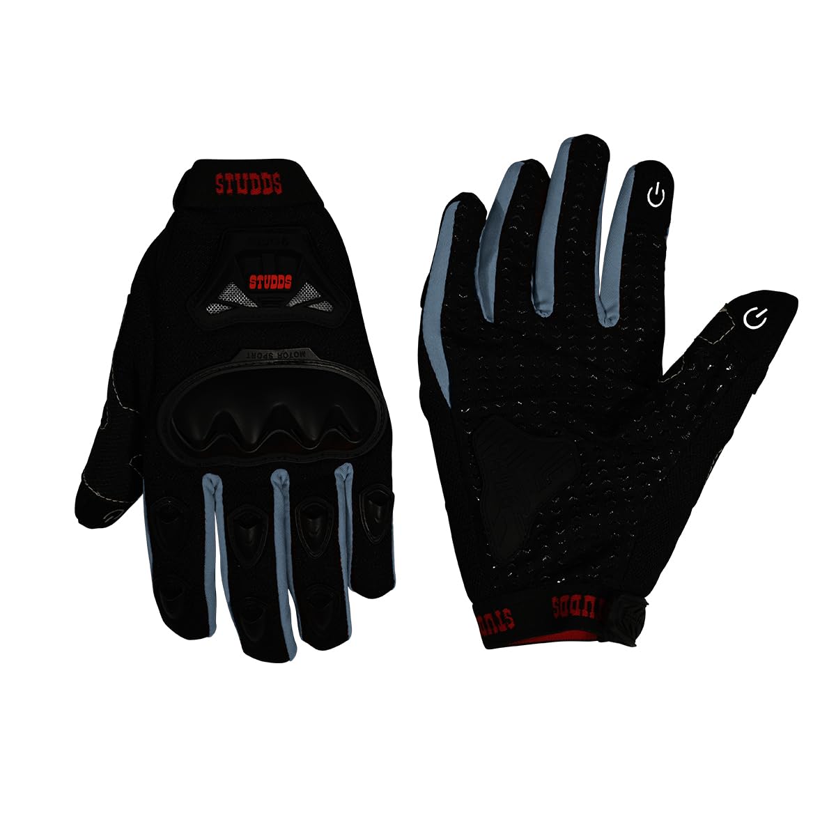 STUDDS SMG 6 Full Finger Bike Riding Gloves with Touch Screen Sensitivity Thumb & Index Finger, Knuckle Protection Mesh Fabric, Anti-Slip Silicon Pads (Grey, L)-image-11