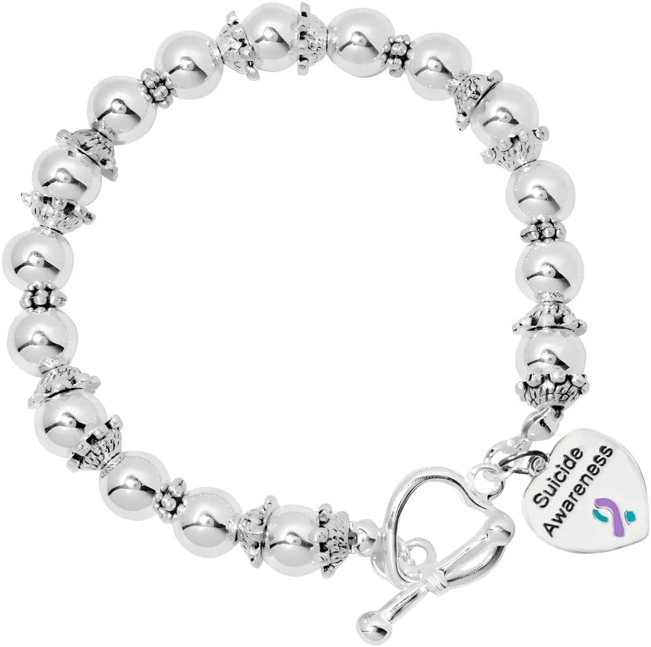 Teal and Purple Ribbon Awareness Bracelet for Suicide Prevention | Support Mental Health Awareness | Ideal Gift for Advocates and Supporters
