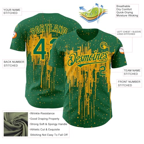 Custom Men Women Youth Baseball Jersey Softball Shirts Full Button Personalized Name Number Sports Team Uniforms, S-7XL miniatura 3