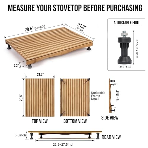 Tabla de cortar rectangular de bambú con patas ajustables miniatura 2