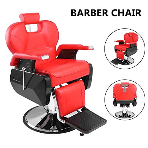 Miniatura 7 de Paddie Silla de peluquería roja reclinable hidráulica profesional de alta resistencia para peluqueríapeluquería