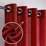 Material: Unsere Gardinen bestehen aus 100% Polyester und sehen Leinenoptik aus, atmungsaktiv und dennoch in der Lage, Ihre Privatsphäre bis zu einem gewissen Grad zu schützen.