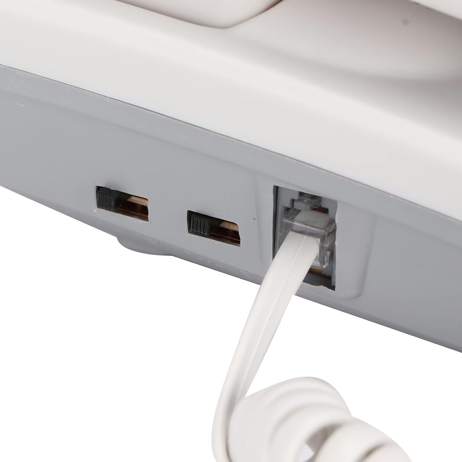 VoltShine Cavo Telefonico A Spirale - 3 Metri Bianco Per Ufficio E Casa