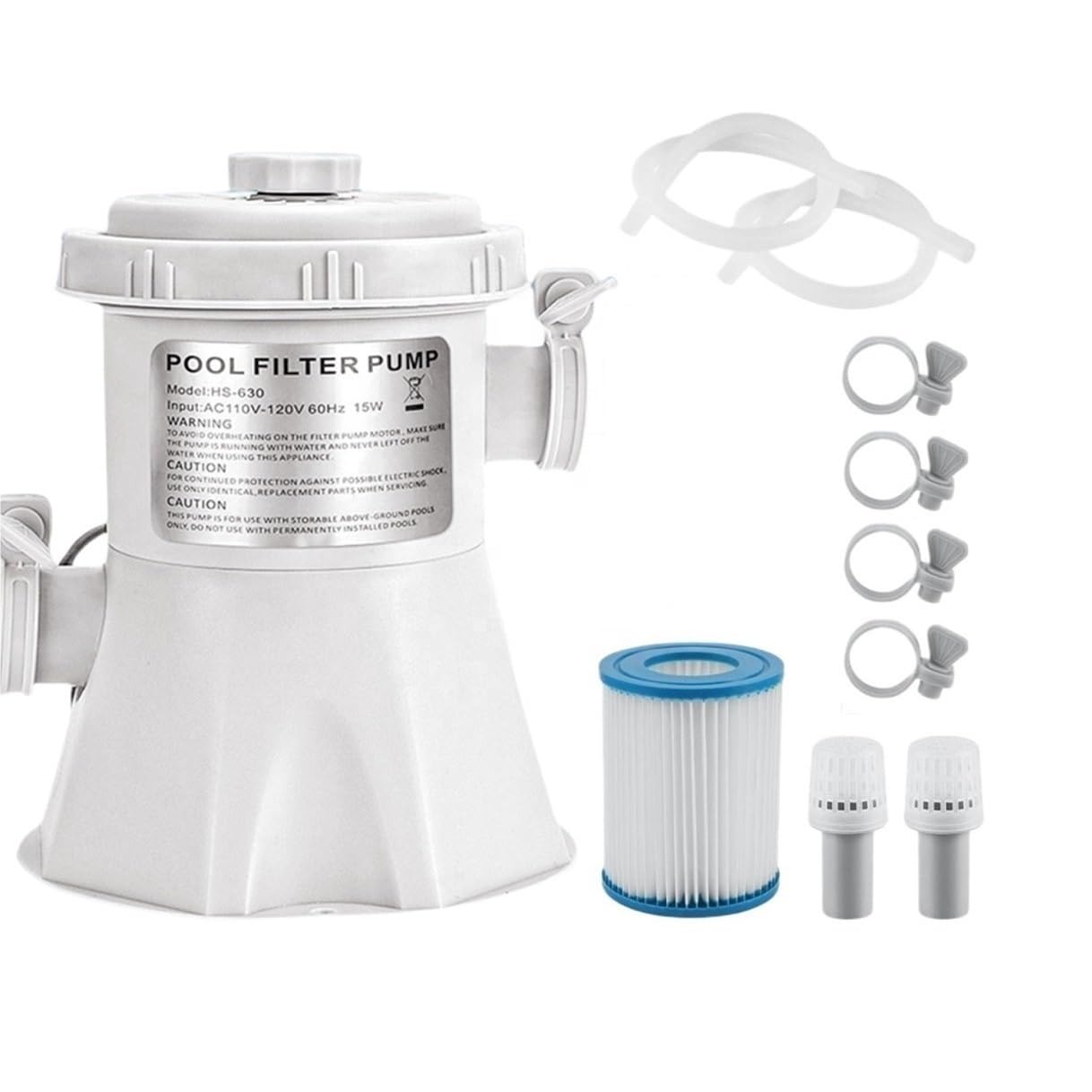 Pompa Filtro per Piscina Fuori Terra 300 Gal/H, Pompa dell'Acqua di circolazione a Cartuccia da 15 W per la Pulizia della con Telaio Facile da Pulire