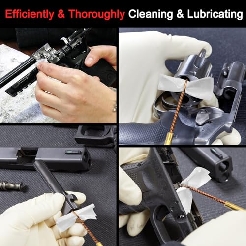 Image of Gun Cleaning Supplies - Lint Free Gun Cleaning Patches and 6 Inch Gun Cleaning Swabs Kit - Fit for Most Caliber Firearms Cleaning