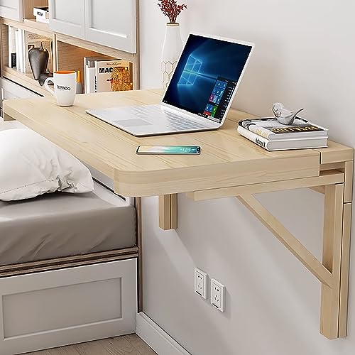 Bureau d'ordinateur pliant en bois massif pour libérer l'espace mural - 4