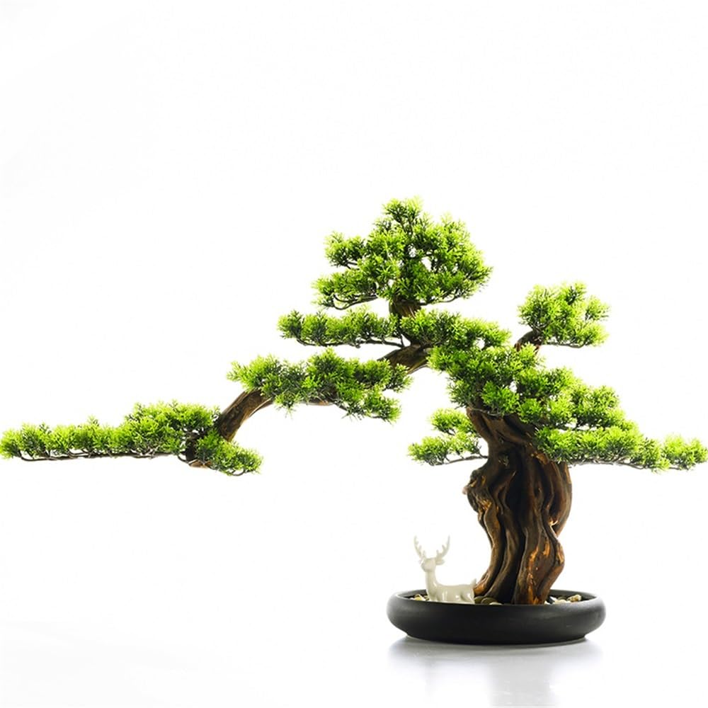 IUokLU Artificial Bonsai Fake Plant Ornament With Ceramic Pot Living Room Entrance Decoration Artificial Bonsai Tree (S)