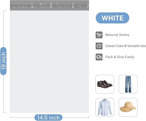 Miniatura 6 de Metronic 300 bolsas de envío de 14.5 x 19 pulgadas, sobres grandes de polietileno para suministros de pequeñas empresas, bolsas de polietileno