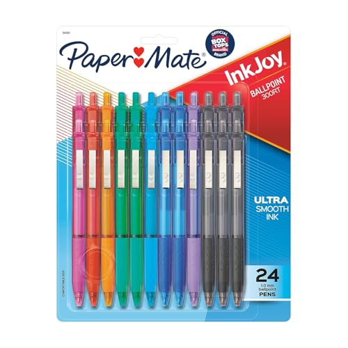 Paper Mate InkJoy 300RT Retractable Ballpoint Pens, Medium Point, 8 Ink Colors, 24 Pack (1945926)