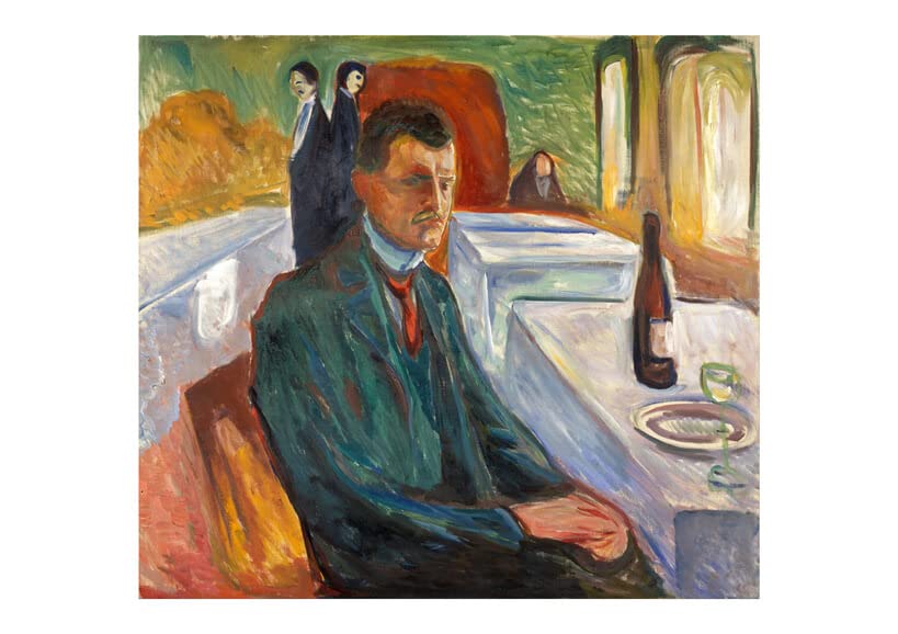 Affiche Edvard Munch Autoportrait encadrée grand format pour habiller un grand mur vide avec art