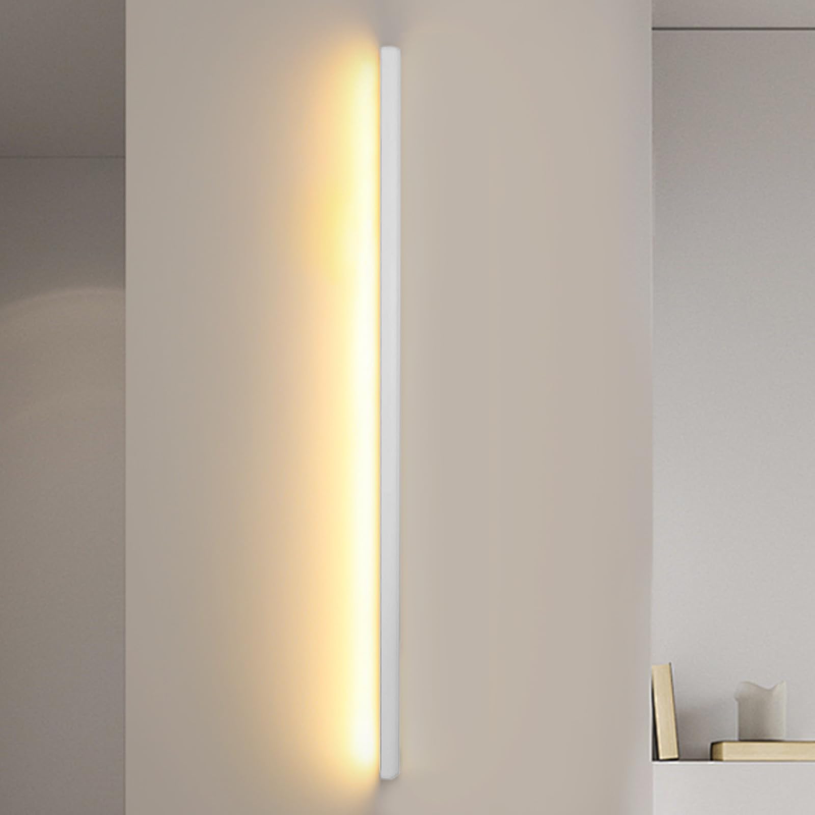 Aplique Moderno de Pared Rectangular en Aluminio Negro con Acabado Minimalista 8