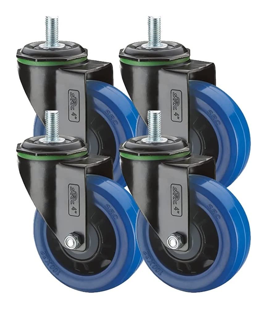 Set wielen 4 zwenkwielen 150 mm thermoplastisch rubber Apparatenwiel