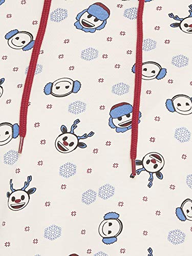 Image of Clovia Women's Cotton Christmas Print Hoodie & Joggers Set