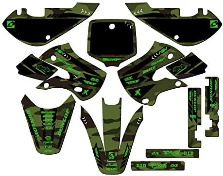 2002-2009 KLX 110 APACHE Grey Senge Graphics Complete Kit With Rider I.D. Compatible with Kawasaki