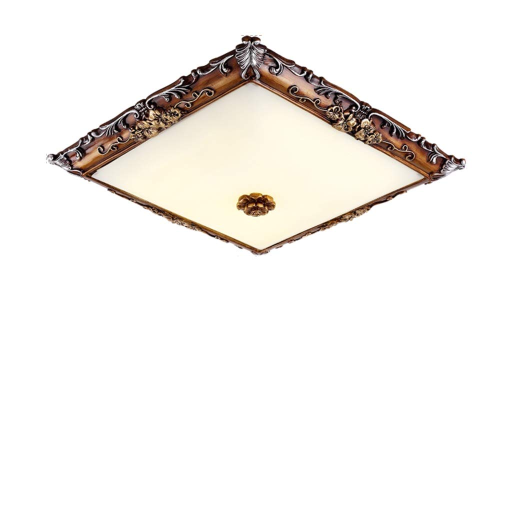 HynJGih Living Room Lights Vintage Rectangular Ceiling Simple Master Bedroom Lamp Room Study LED Lighting(Stepless dimming,50cm)