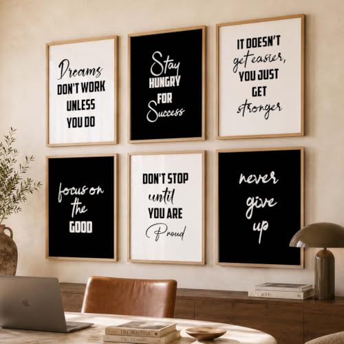 Image of kotart Motivational Quote wall Paintings with Frame for Home Decoration - Painting for Living Room Bedroom Office Wall hanging frames - Pack of 6 - Set of 6 Multicolo (10x13 inch, B)