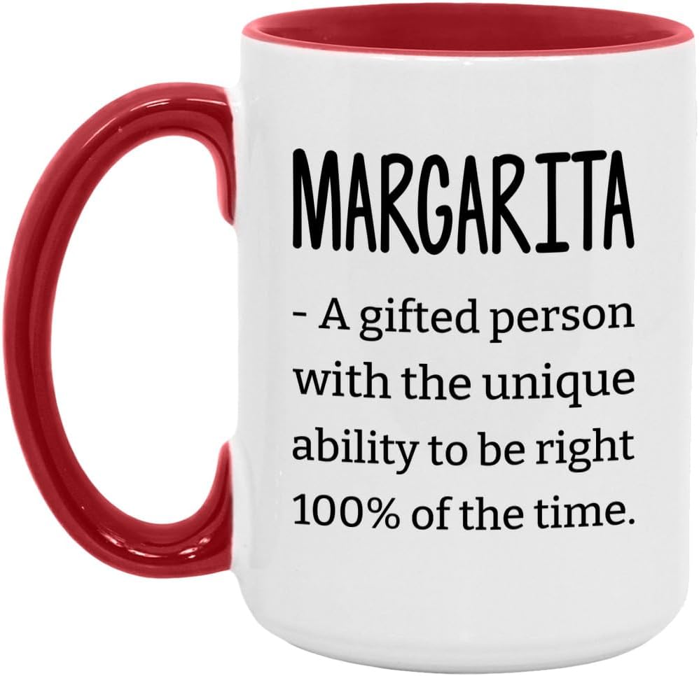 Personalized Funny margarita Definition Mug Sarcastic Cup for margarita 11oz White/Light Blue
