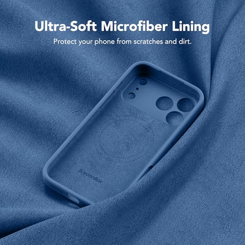 Image of Magnetic for iPhone 17 Pro Max Case, Compatible with MagSafe, [Full Camera Protection][Screen Protector] Silicone Shockproof Protective Phone Case for iPhone 17 Pro Max 6.9 inch, Lake Blue