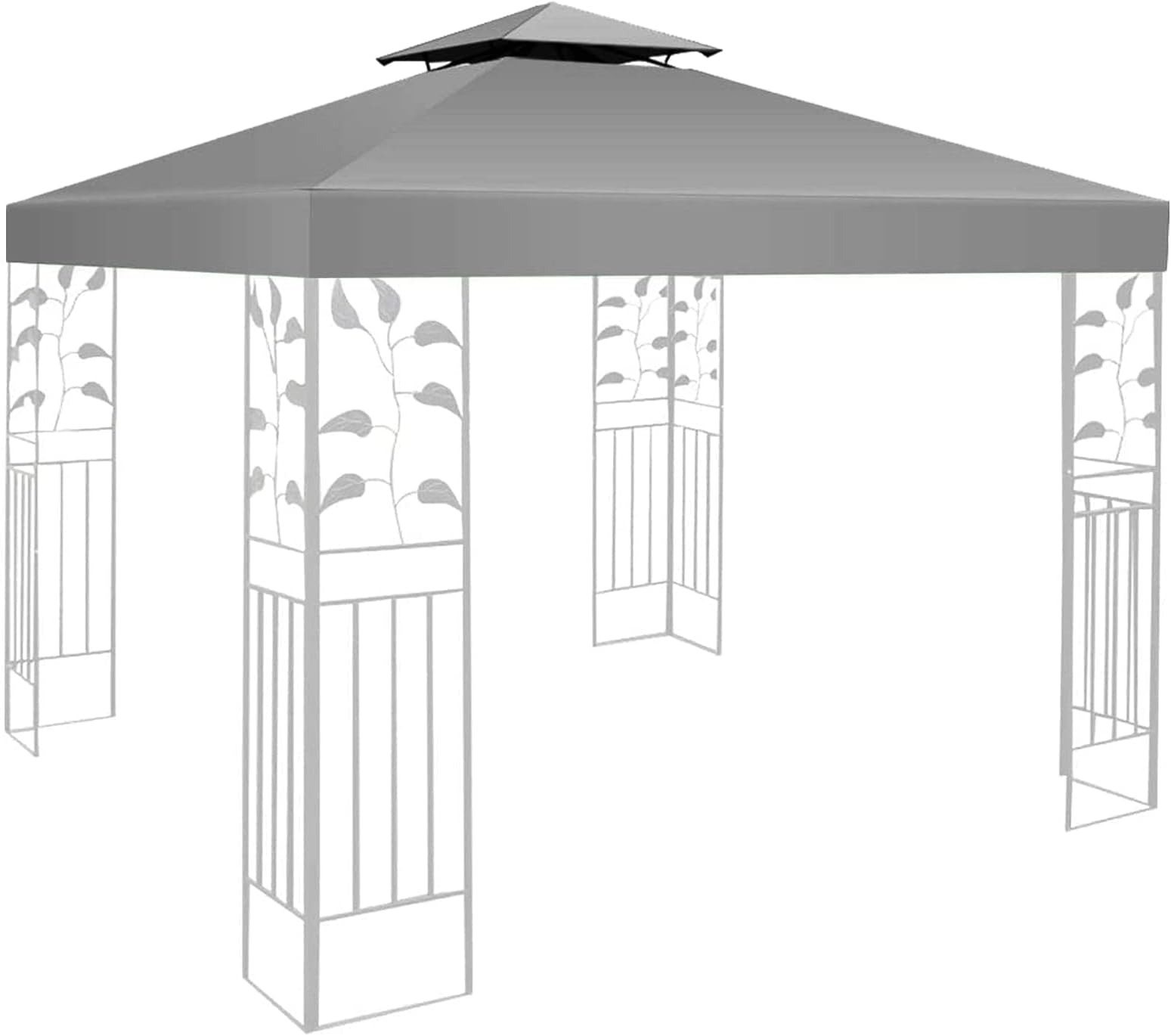 Gazebo canopy replacement covers 3m x 3m,Outdoor Waterproof Canopy,with 2 Tier Roof,Patio Top Canopy, Garden Party Tent (TOP ONLY).