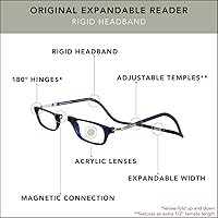 Vista 17 de Clic Lentes de lectura magnéticos para hombres o mujeres, lectores de computadora, originales expandibles (M-XL, negro, aumento de 1.75)