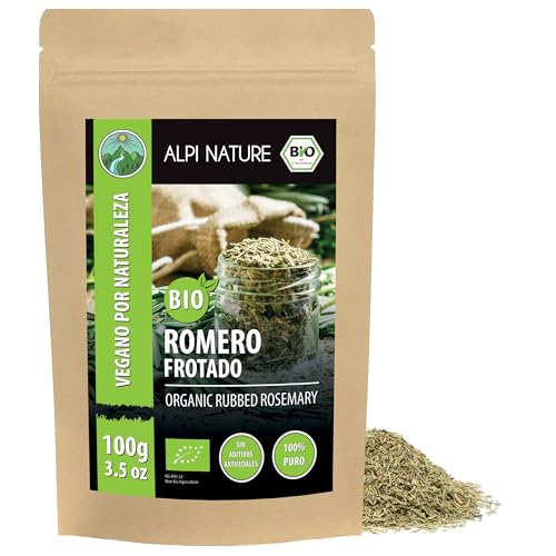 Alpi Nature Romero Orgánico Seco 100g, Hojas Secas y Trituradas, Especia Romero para Cocinar