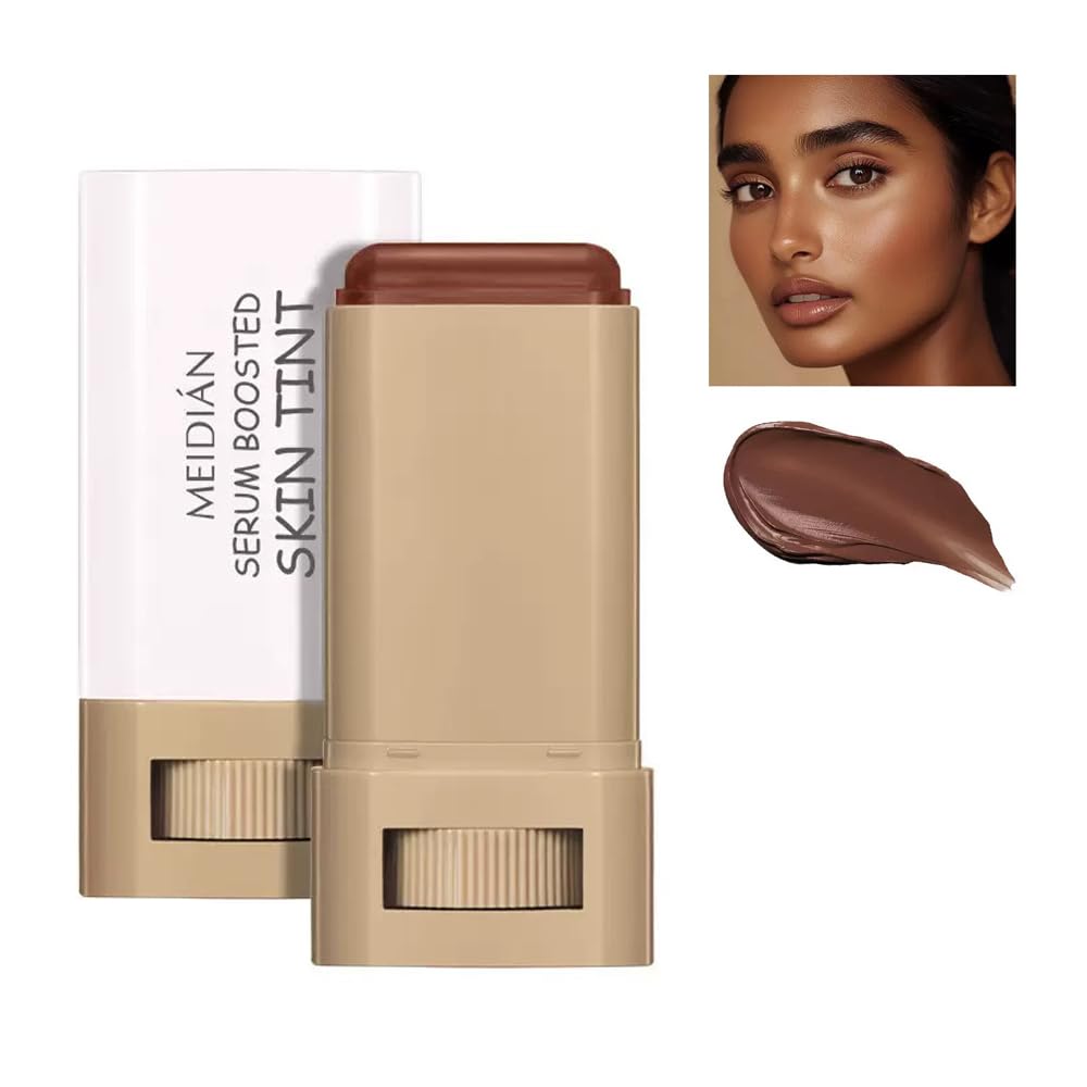 Foundation Stick for Black Women, Serum Boosted Beauty Balm Skin Tint, Full Coverage Concealer Stick, Hydrating Tinted Moisturizer for Face (#01 color)
