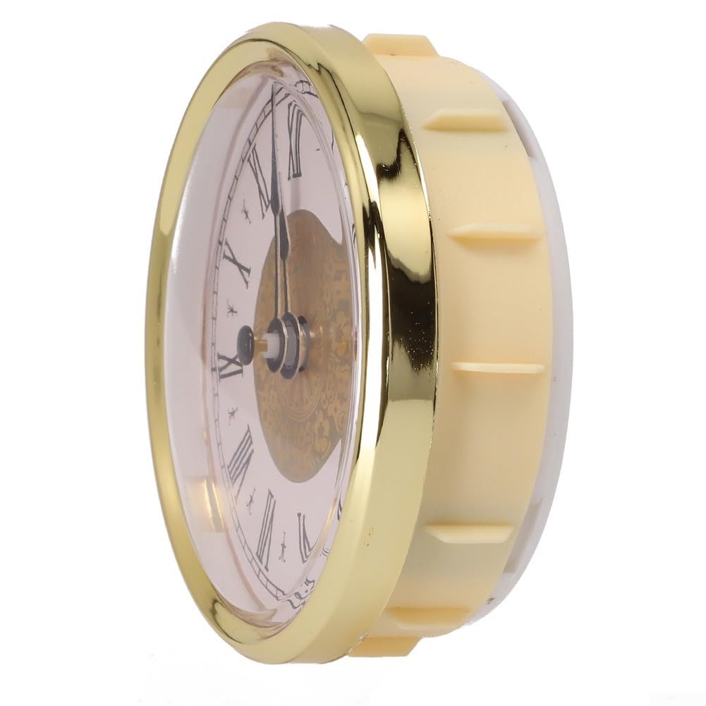 Zoegneer Arabische Ziffern Quarzuhr-Einsatz DIY Uhr Reparatur 80 mm Durchmesser runde Uhr Einsatz (Gold A)