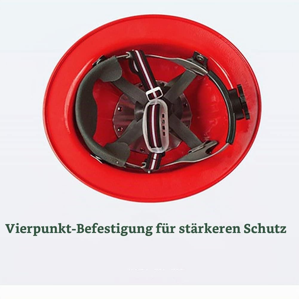 Aluminiumhelm, Arbeitshelm Einstellbarer Schutzhelm - Bauhelm mit 4-Punkt Gurtband, Bauarbeiterhelm mit verstellbarem Helm, Bauhelm Aluminium Hard hat