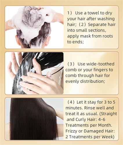 Amino Acid Essence Luxury Nourishing Hair Protein Cream, Amino Acid Moisturizing Repair Hair Care Conditioner, 500ml Repairing Essence Hair Mask, for Dry and Damaged Hair - Image 3