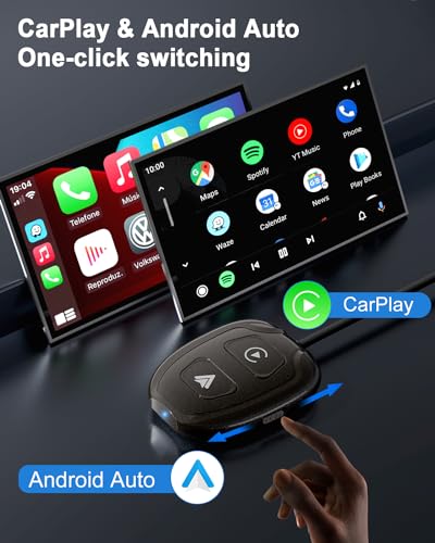 Adaptador CarPlay 2 em 1 sem fio e adaptador automotivo para carro sem fio para Android, adaptador s