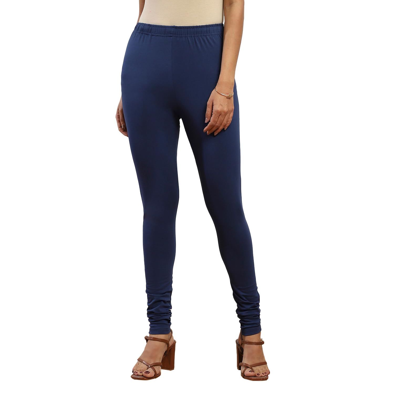 biba Women Loose Mid Rise Cotton Blend Solid Churidar-picture-11