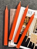 Ribbed Taper Candles (Set of 4), Handmade BeesWax Candles, Dinning Candle, Aesthetic Ribbed Pillar Candles, Decorative Candles for Home Decor (Unscented, 10" Red) -  Karlygash