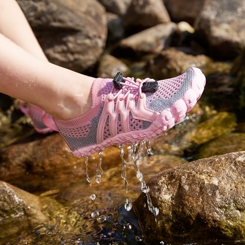 Image of Stelle Water Shoes for Kids Adjustable Laces | Quick Dry Barefoot Non-Slip Shoes with a Roomy Toe Box for Boys and Girls,Beach,Hiking,Toddler to Big Kid