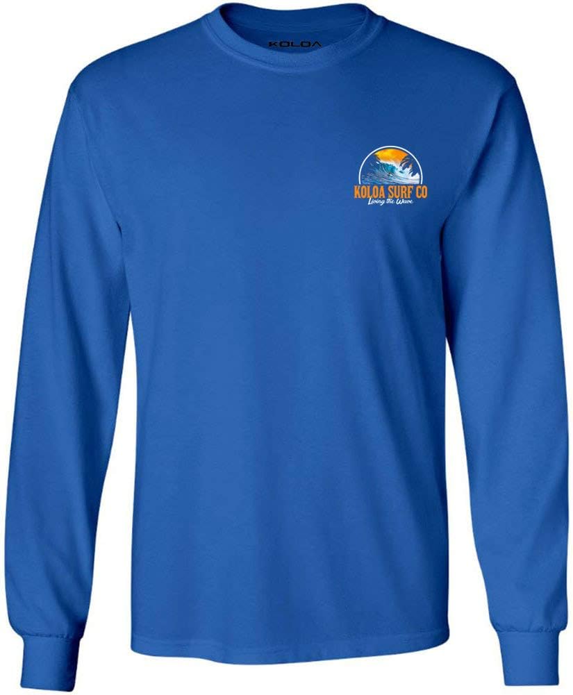 Koloa Surf Mens Polihale Beach Logo Long Sleeve Cotton Tee in Reg, Big and Tall