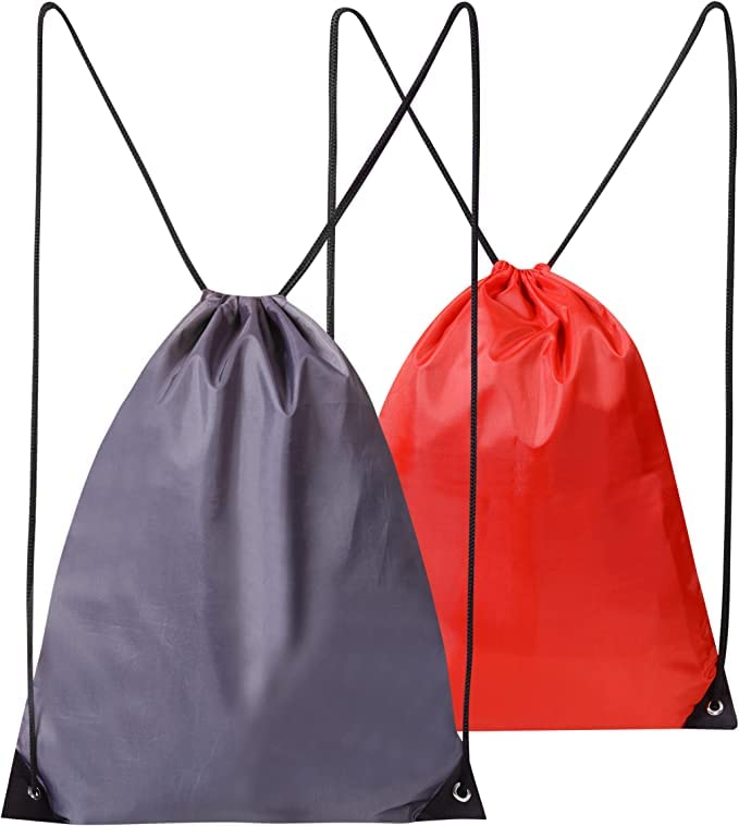 Lot De 2 Sacs à Dos En Toile Avec Cordon De Serrage - 34x40 Cm - Noir Et Blanc - Pour Sport, École, Voyage - 4