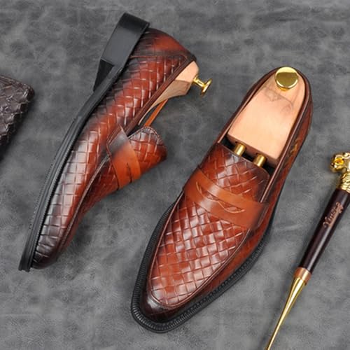 Men's Leather Driving Slip-on Dress Loafers Luxury Crocodile Print Soft Sole Business Oxford Shoes Classic Wedding Dress Shoes3