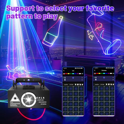 Image of DJ Laser Light with App Control, 3D Animation Laser Projector for Party, Supports Custom Drawings, Text Playback, Personalized Programming, Sound Activated Laser Machine for Stage, Disco, KTV, Bar