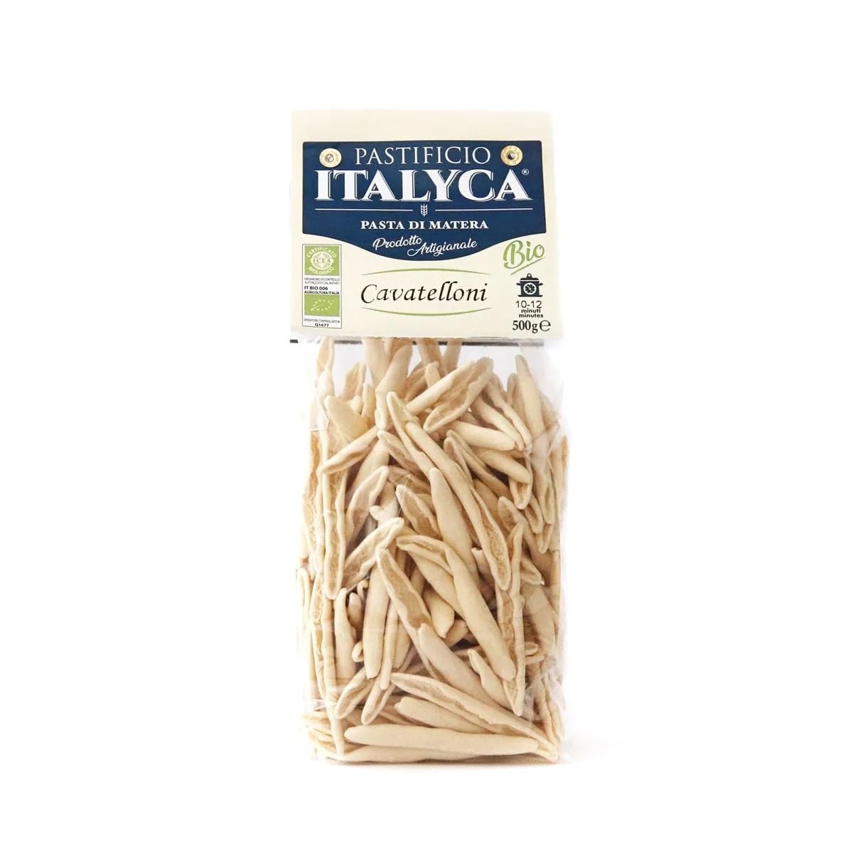 15 x 500 g - Cavatelloni Bio - Pasta di Grano Duro - Prodotta in Basilicata - Pacco da 500 g - Pastificio Italyca