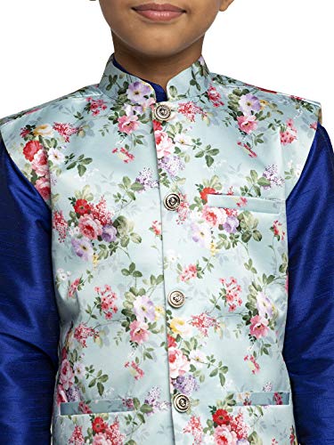 Image of KRAFT INDIA Boys Satin Printed Nehru Jacket Only