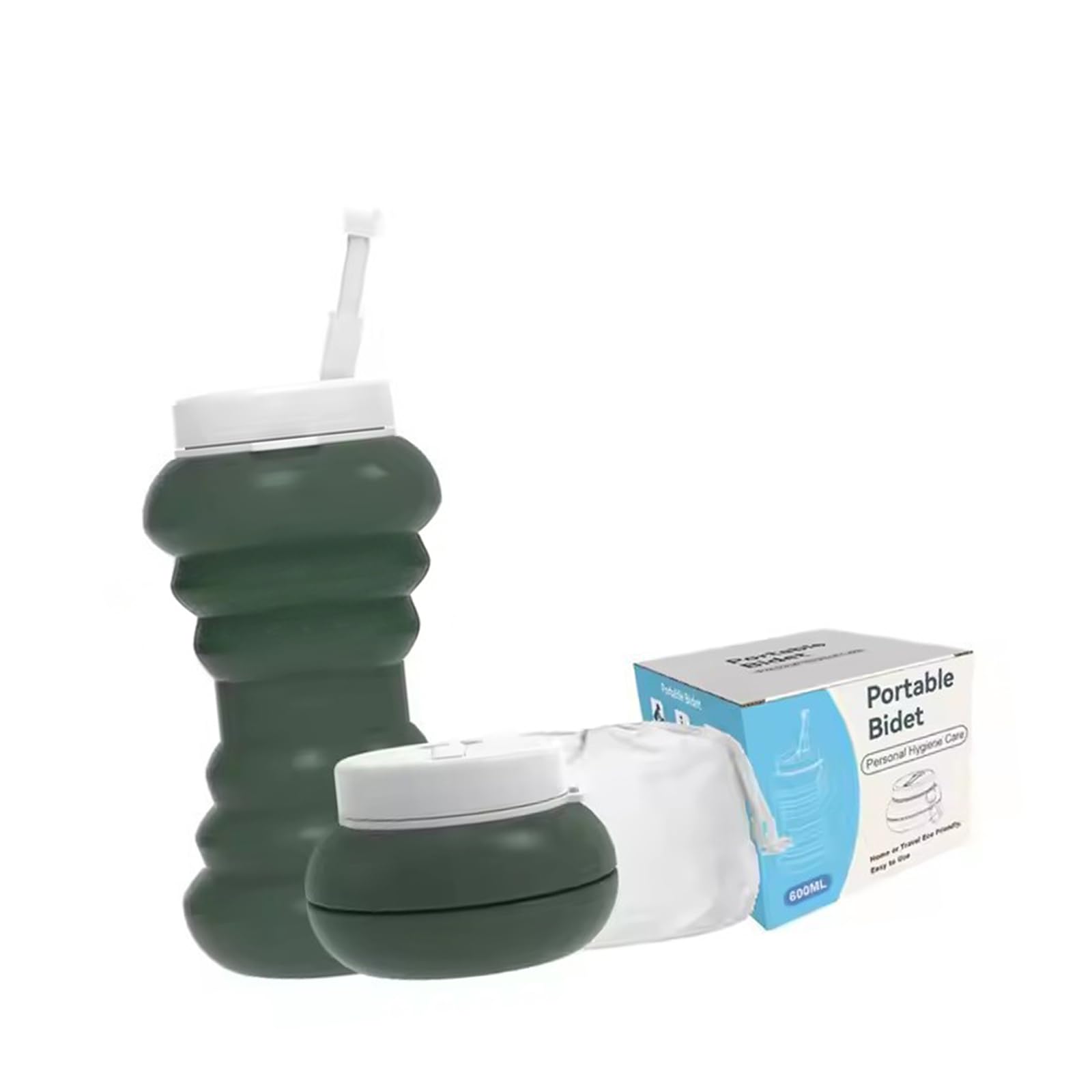 Elnwnnkc Compact Silicone Foldable Bidet Sprayer for Feminine Hygiene 600ml Bottle Easy to Carry and Store Silicone Bidet